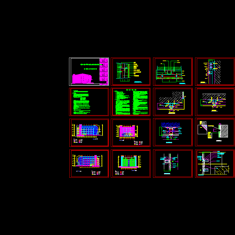 重竞技馆外装幕墙CAD施工大样图 - 1