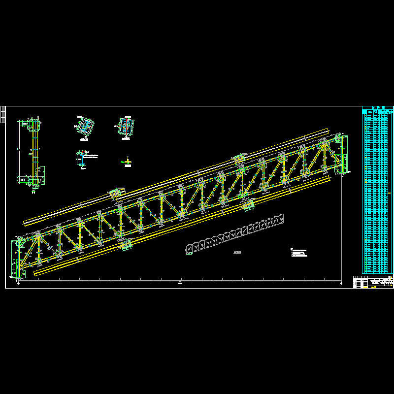 43米大跨度钢桁架节点构造CAD详图纸 - 1