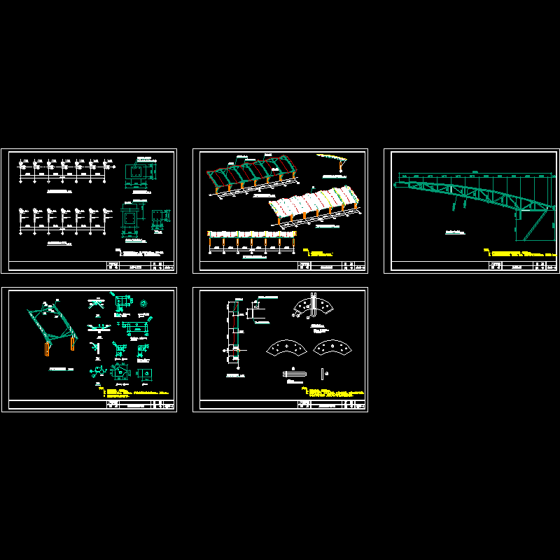 悬挑空间膜结构CAD施工图纸 - 1
