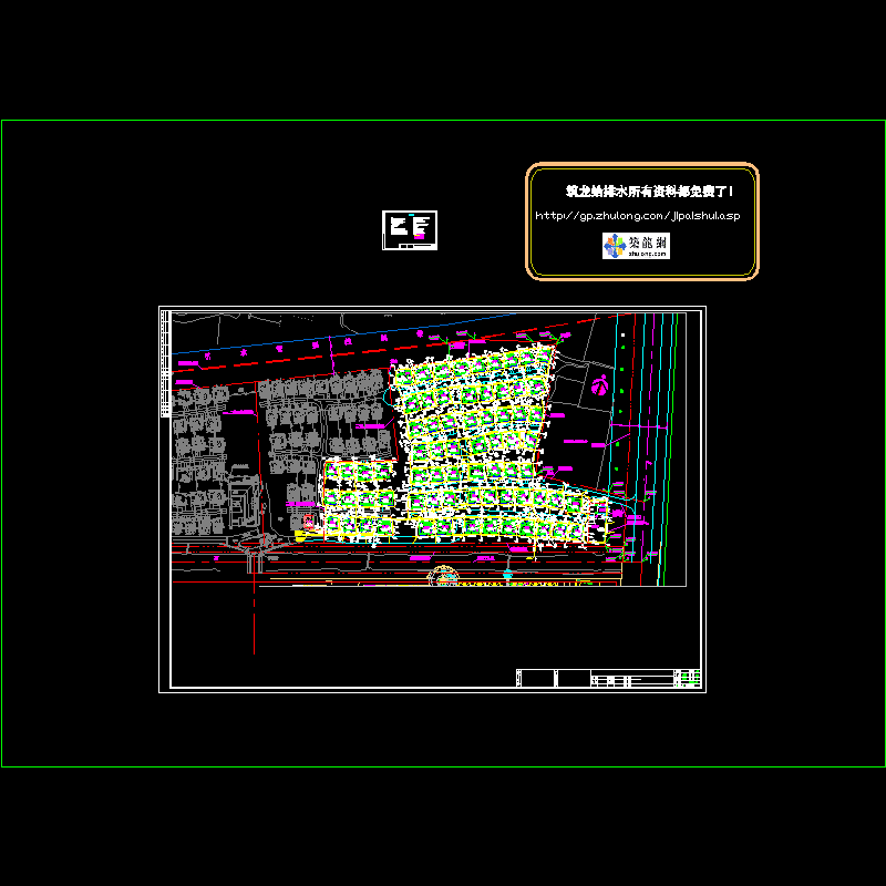 别墅小区给排水平面CAD图纸 - 1
