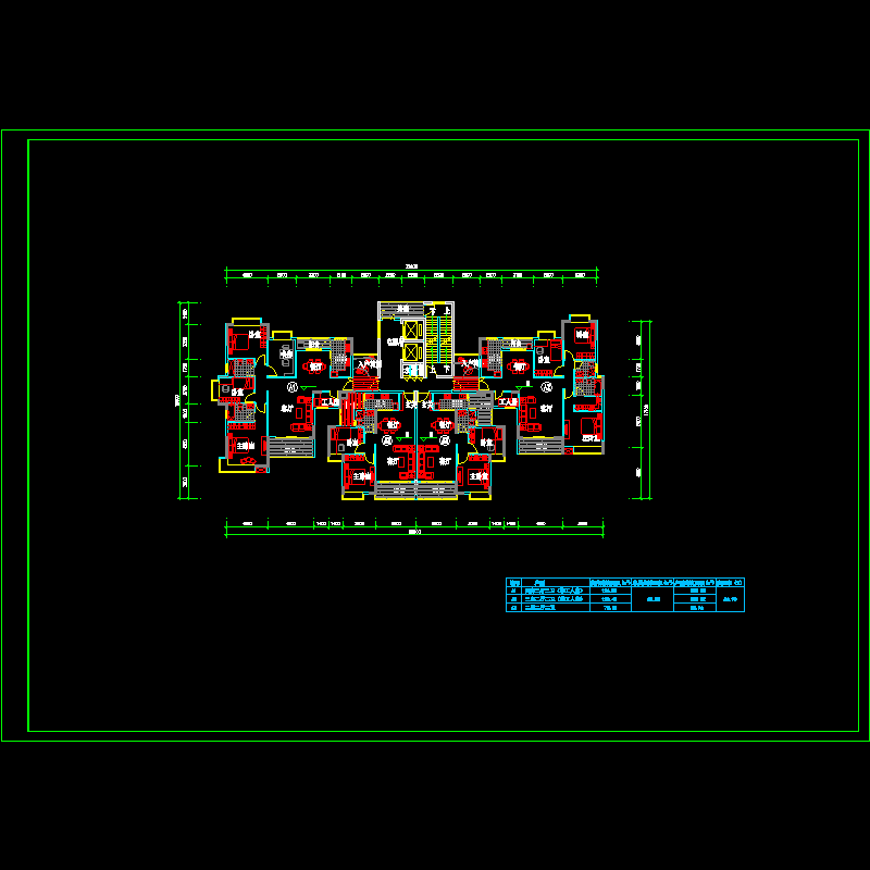 塔式高层一梯四户户型图纸(155/139/83/83).dwg - 1