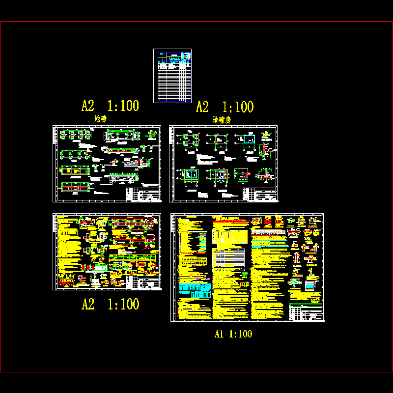 框架结构地磅房结构CAD施工图纸.dwg - 1