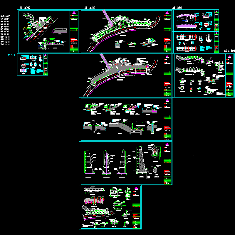 小区两种滨湖广场全套CAD施工图纸.dwg - 1