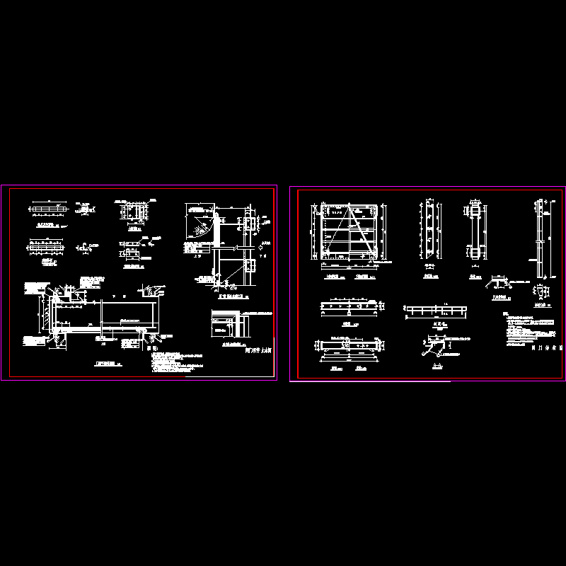 3.3x3.4x0.4m钢闸门CAD施工图纸.dwg - 1