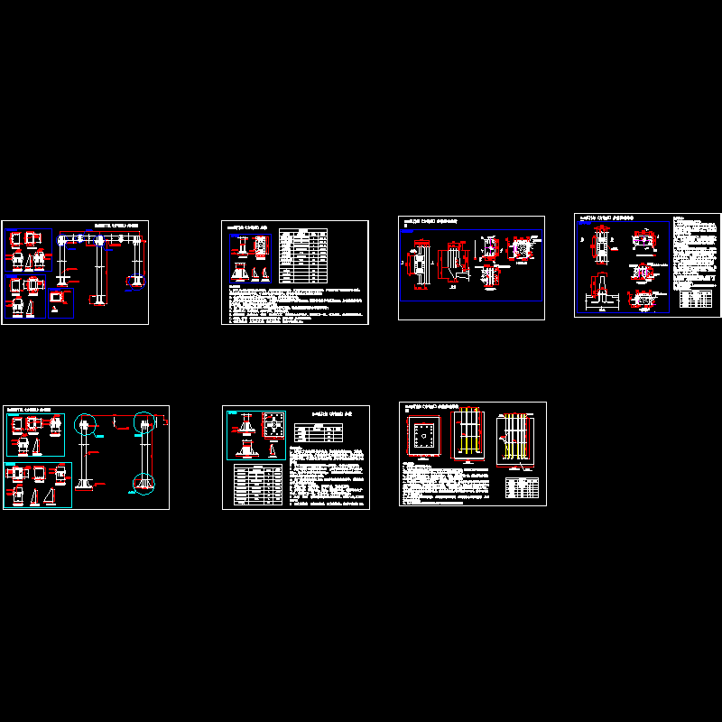 8mNF型门架设计cad套图纸,结构图和基础图 - 1