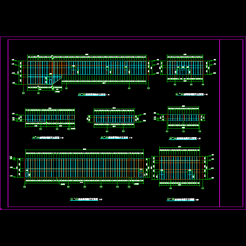 核心筒结构外企办公楼墙体展开CAD详图纸.dwg - 1