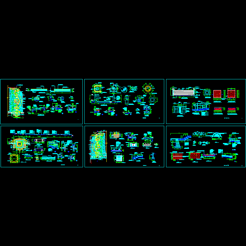 道路绿化施工CAD图纸，共6张图纸 - 1