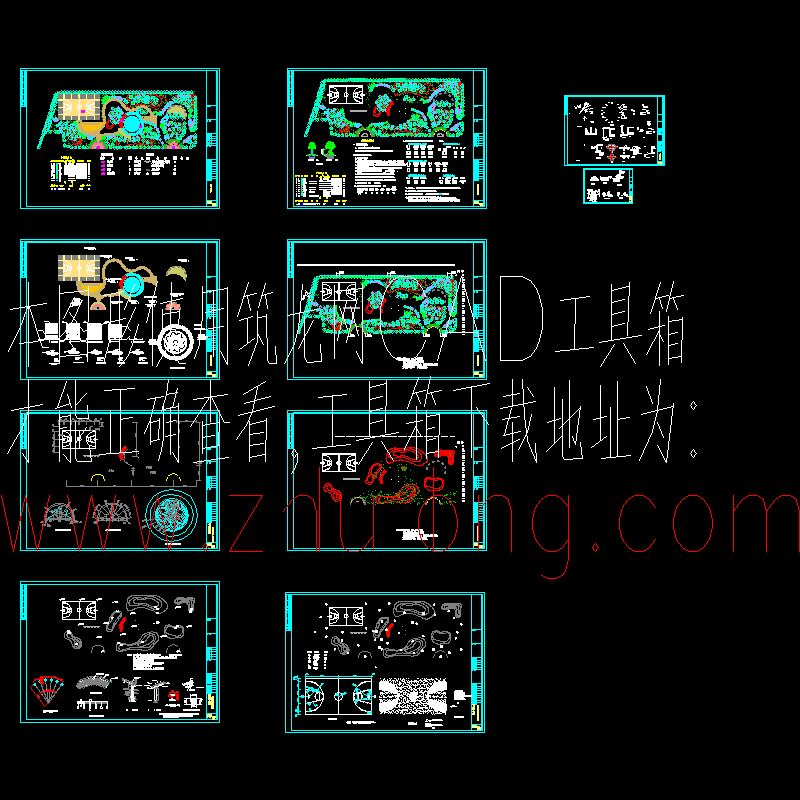 游园园林设计CAD施工图纸 - 1