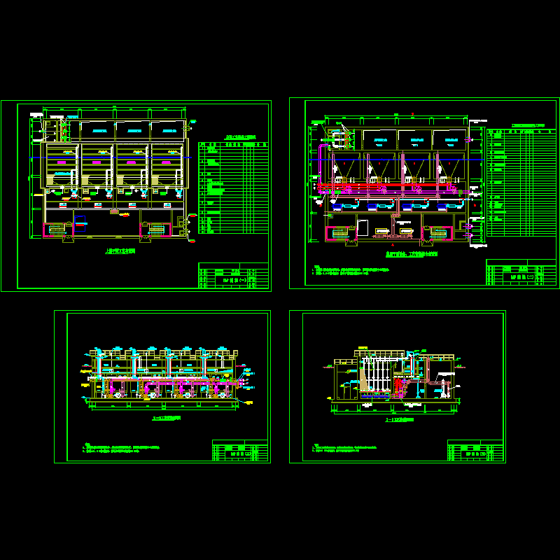 1.5万吨/天曝气生物滤池设计CAD图纸.dwg - 1