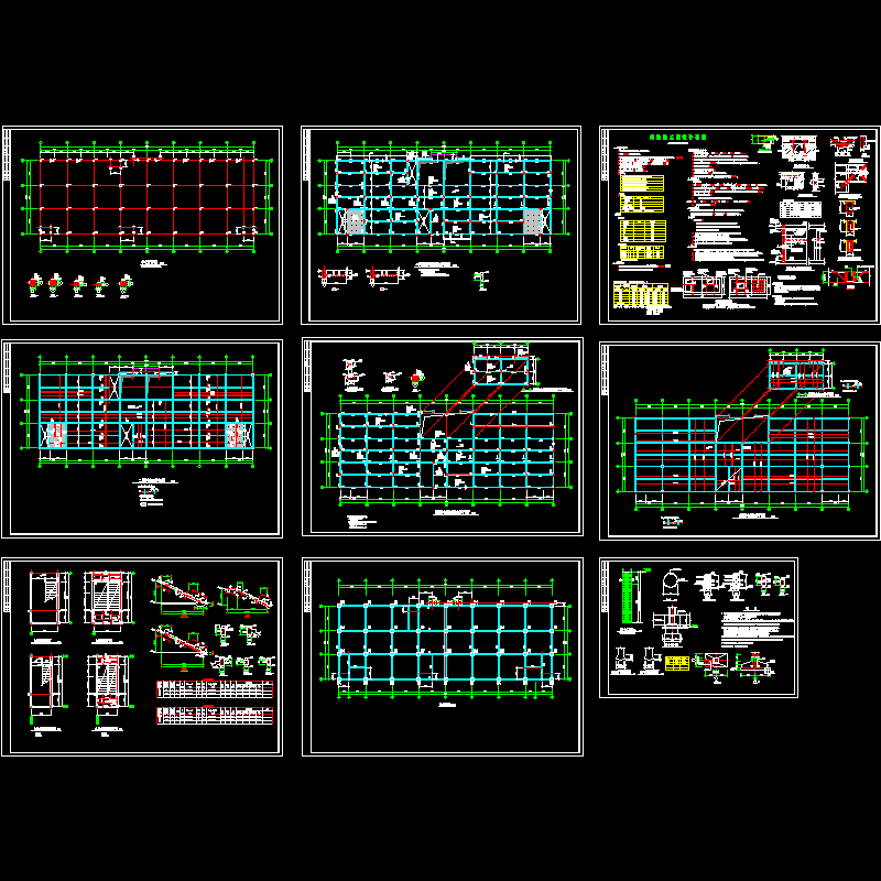 2层框架门面房全套结构CAD施工图纸.dwg - 1