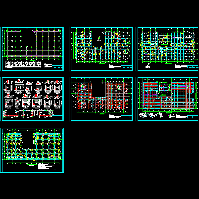 广场中间商铺结构设计CAD施工图纸.dwg - 1