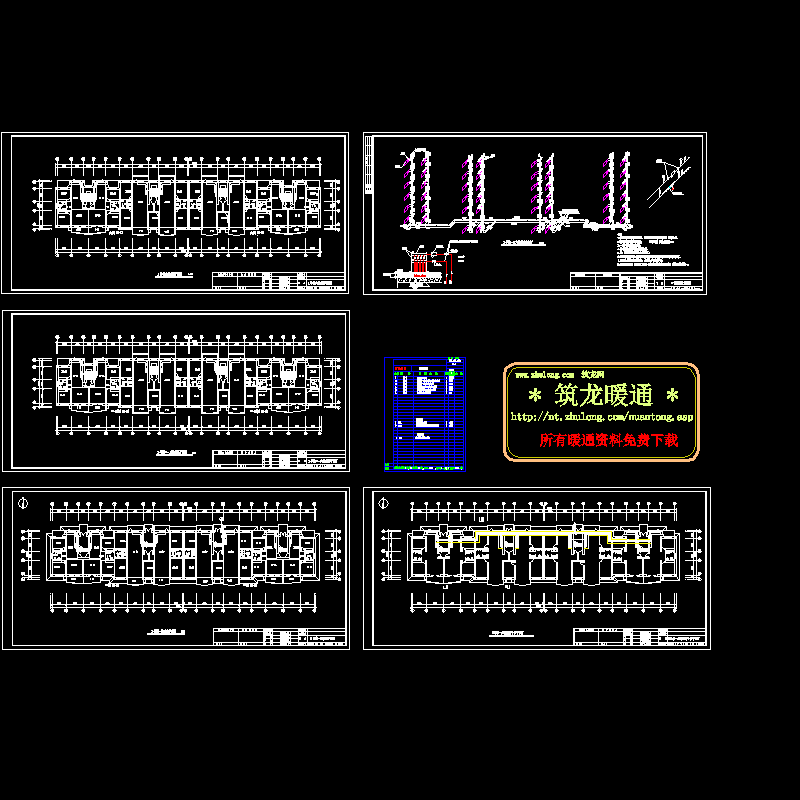 二号住宅楼采暖设计CAD施工图纸.dwg - 1