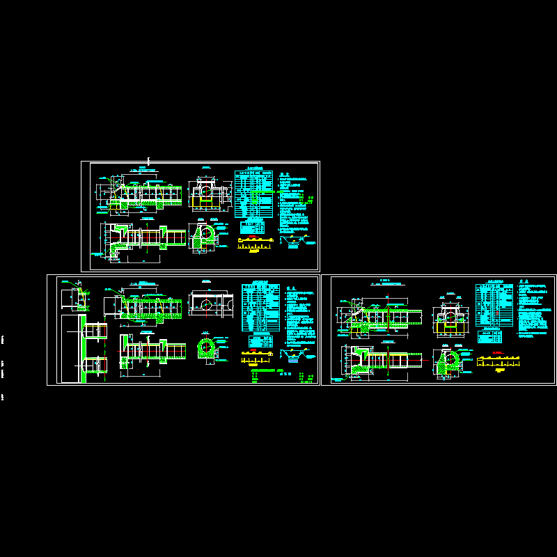 铁路涵洞结构设计cad图纸_基础布置图,剖面图,断面图 - 1