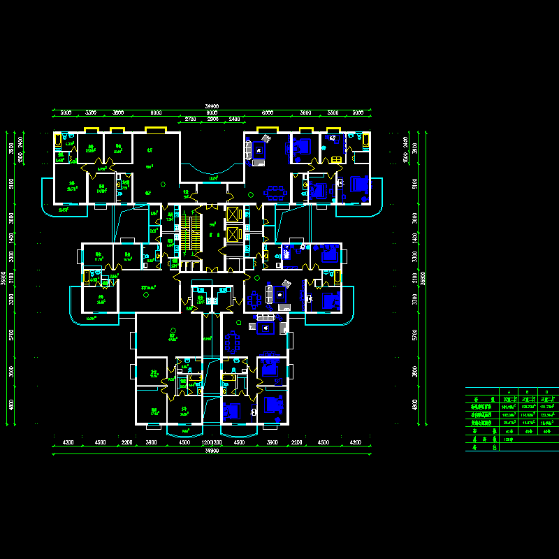 塔式高层一梯六户型图纸（184/128/151）.dwg - 1