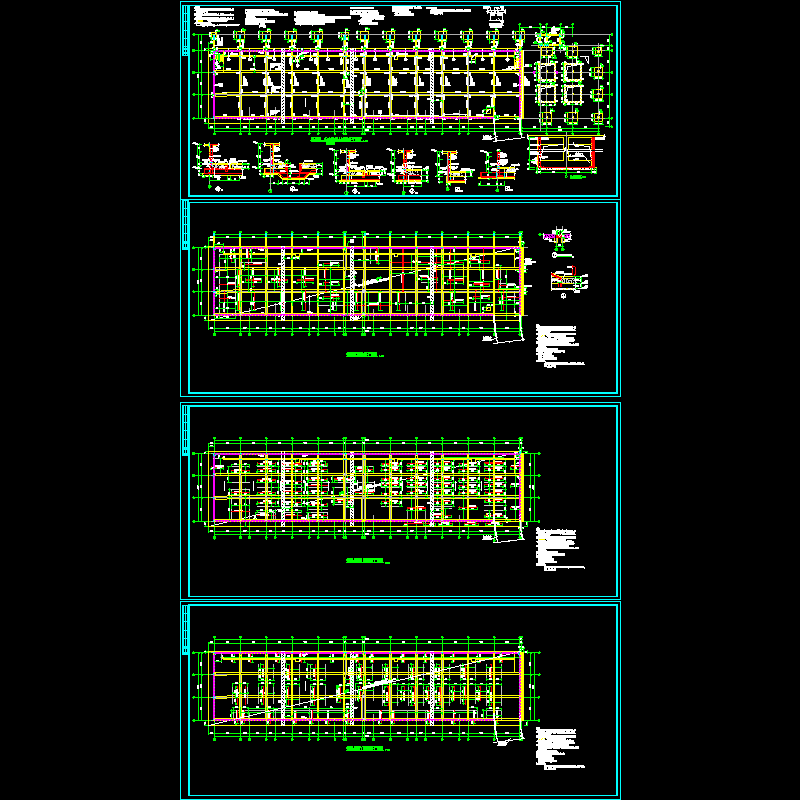 筏板基础CAD施工图纸（地基梁）(dwg) - 1