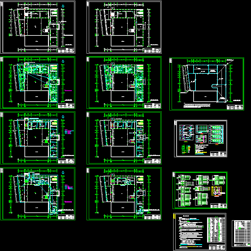 5层教学楼电气CAD图纸（12张） - 1