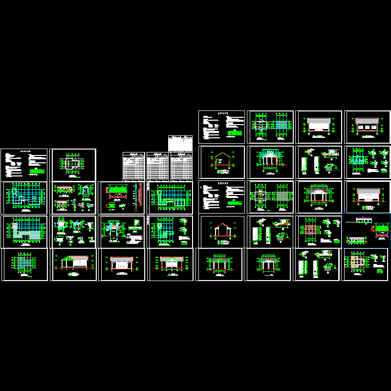 园林古建全套CAD施工图（34页图纸）.dwg - 1