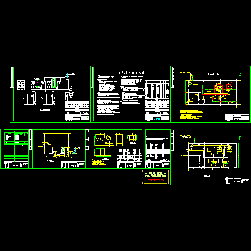 氧化铝三分厂空压机风冷热力设计cad施工图纸和设计说明 - 1