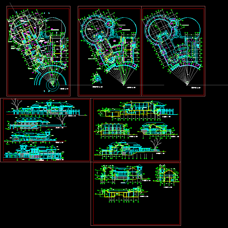 3层会所建筑方案设计CAD初设图纸.dwg - 1