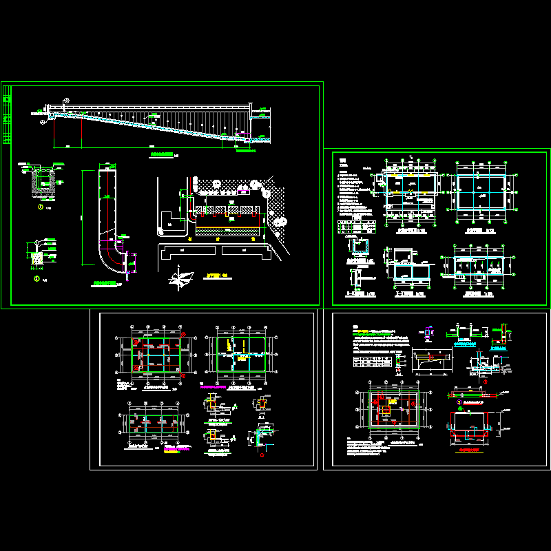 水泵房建筑CAD图纸、结构CAD图纸，共4张CAD图纸(dwg) - 1