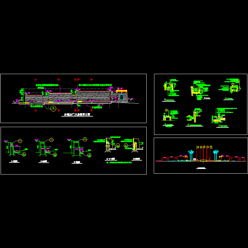 水幕瀑布施工CAD图纸 - 1