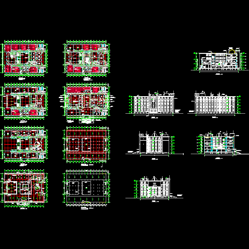 5层中学综合楼设计CAD初设图纸.dwg - 1