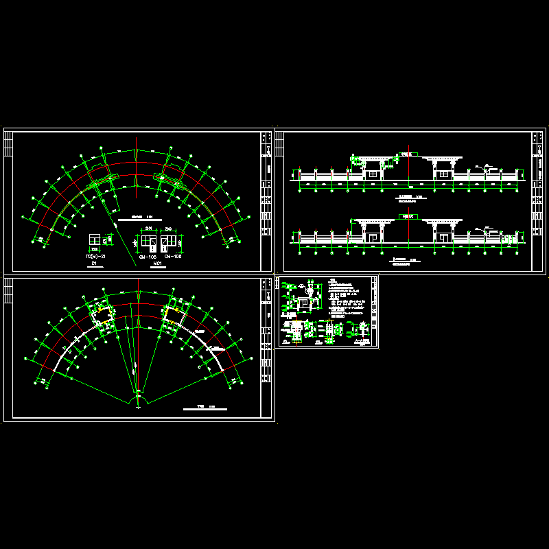 小区大门建筑图纸，共4张图纸.dwg - 1