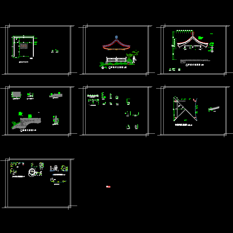 翠薇亭施工dwg和CAD图纸及节点详图纸 - 1