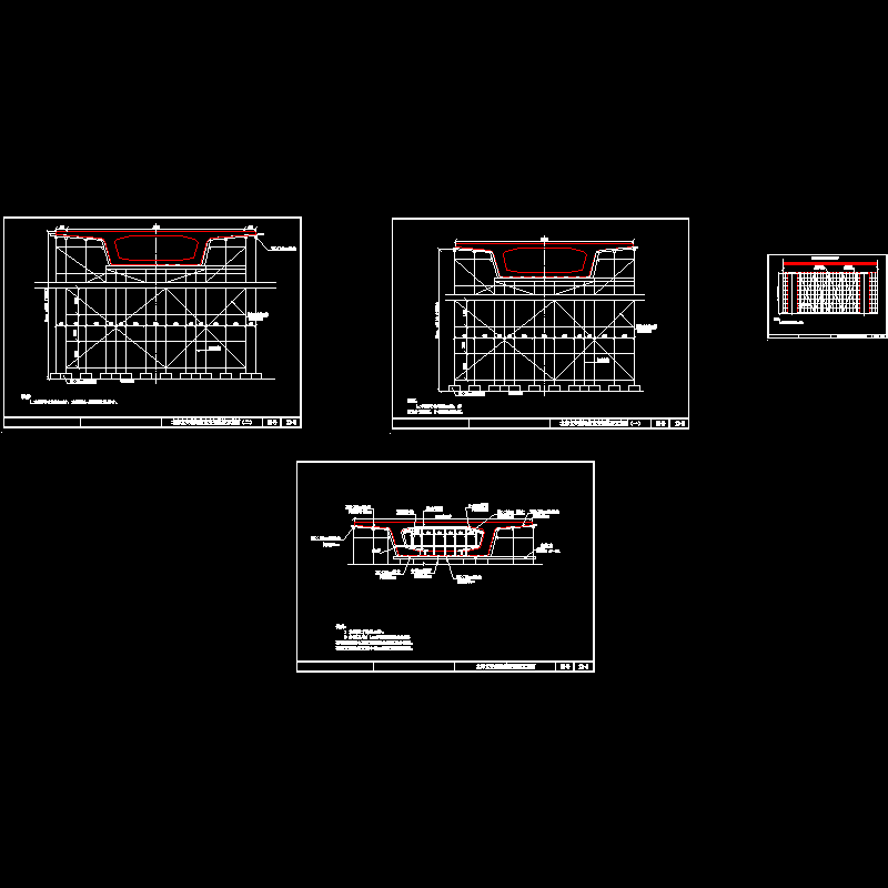 桥梁管扣支架现浇方案设计CAD图纸 - 1