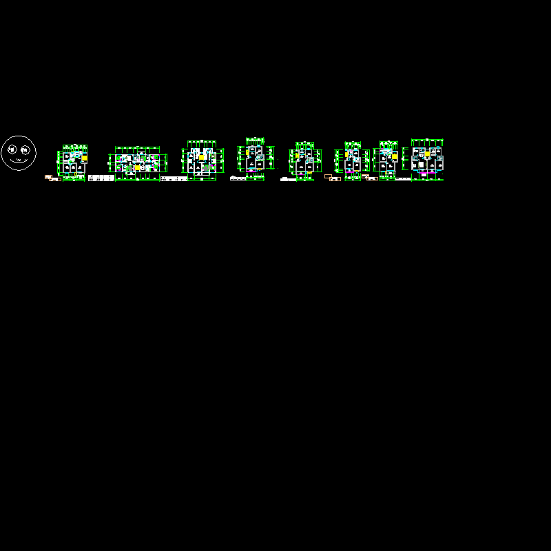 80-120平方米多层住宅楼户型图纸.dwg - 1