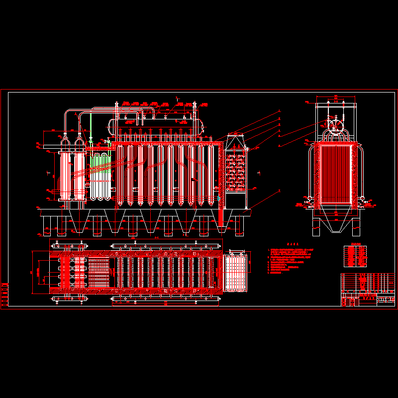 水泥窑余热锅炉设计CAD图纸 - 1