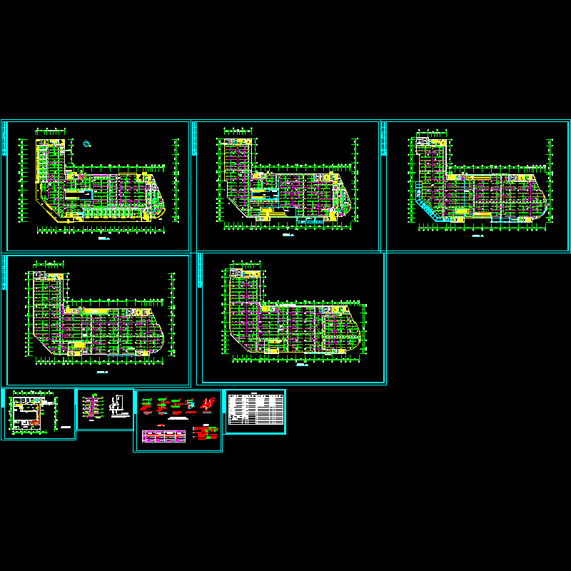 5层大型商场喷淋全套cad图纸和泵房详图 - 1