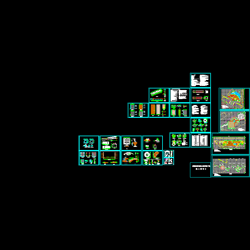 一套居住小区北区景观工程CAD施工大样图全套 - 1