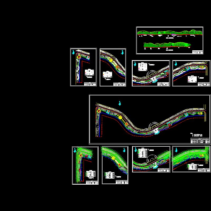 湖滨绿化CAD施工图，共10页图纸 - 1
