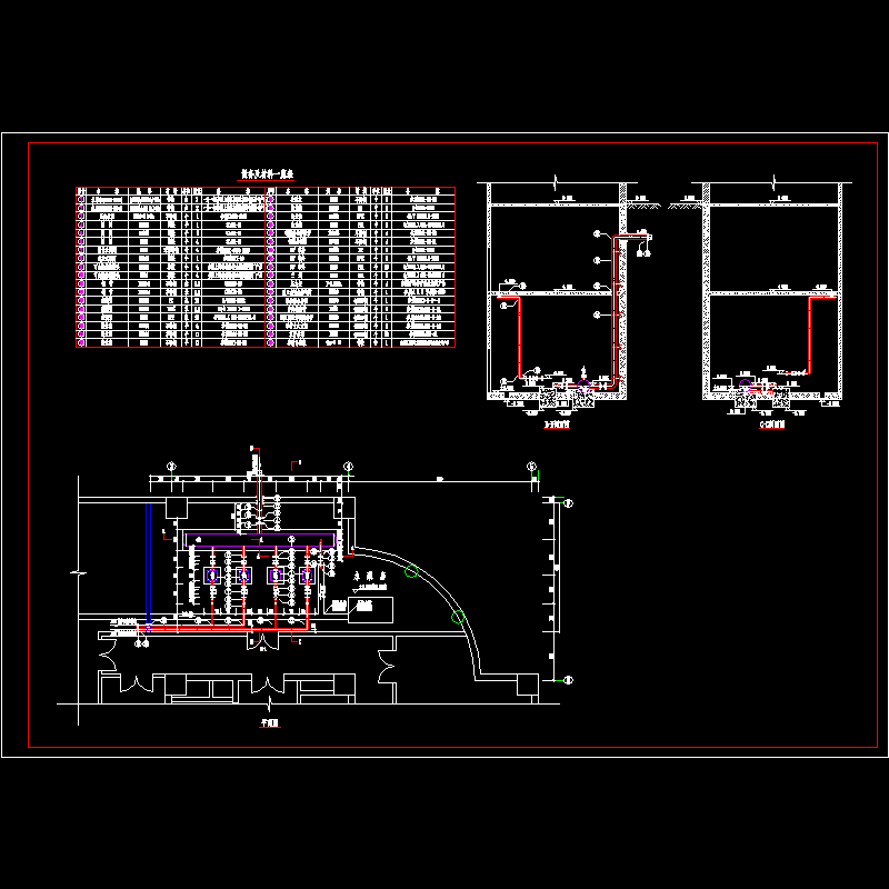一套泵房给水工程设计CAD施工图纸 - 1