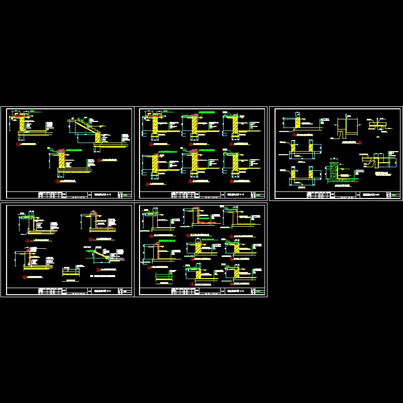 湖堤做法全套大样设计CAD图纸 - 1