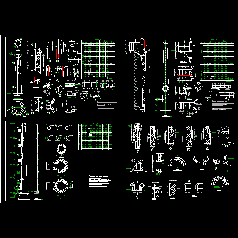 40m砖烟囱结构设计CAD施工图纸.dwg - 1