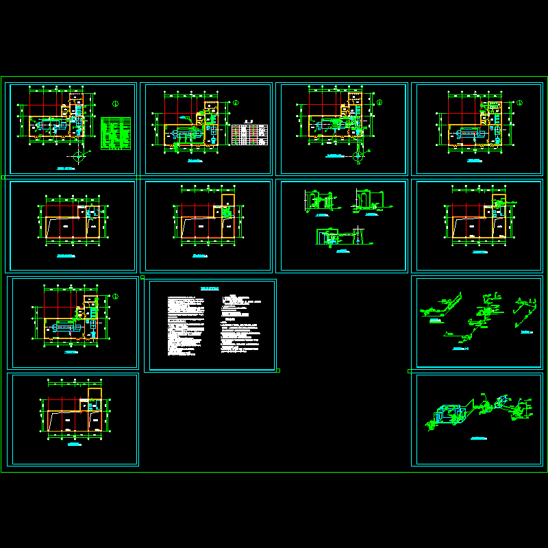蒸气锅炉房水暖全套设计CAD施工图纸 - 1