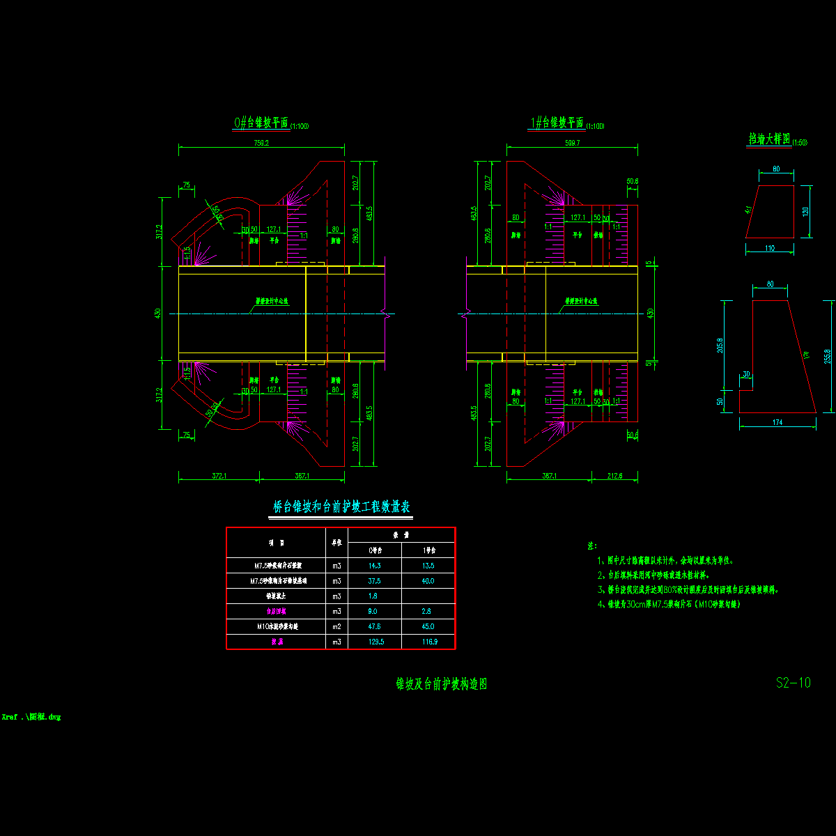 s2-10 锥坡及台前护坡构造图.dwg