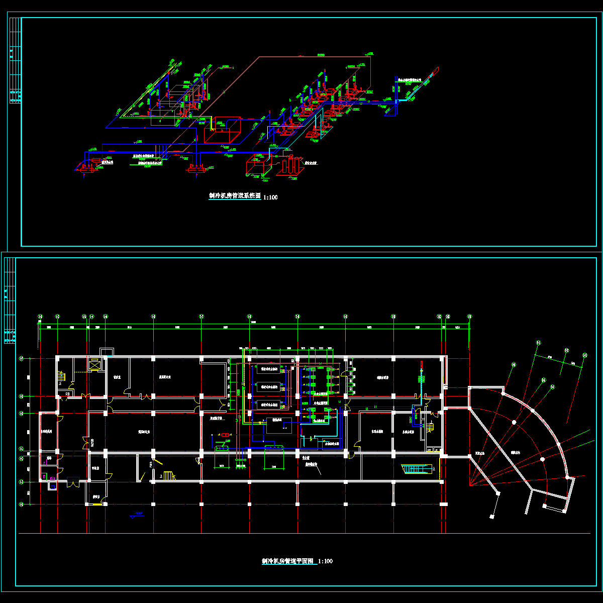 制冷机房设计施工图纸.dwg - 1