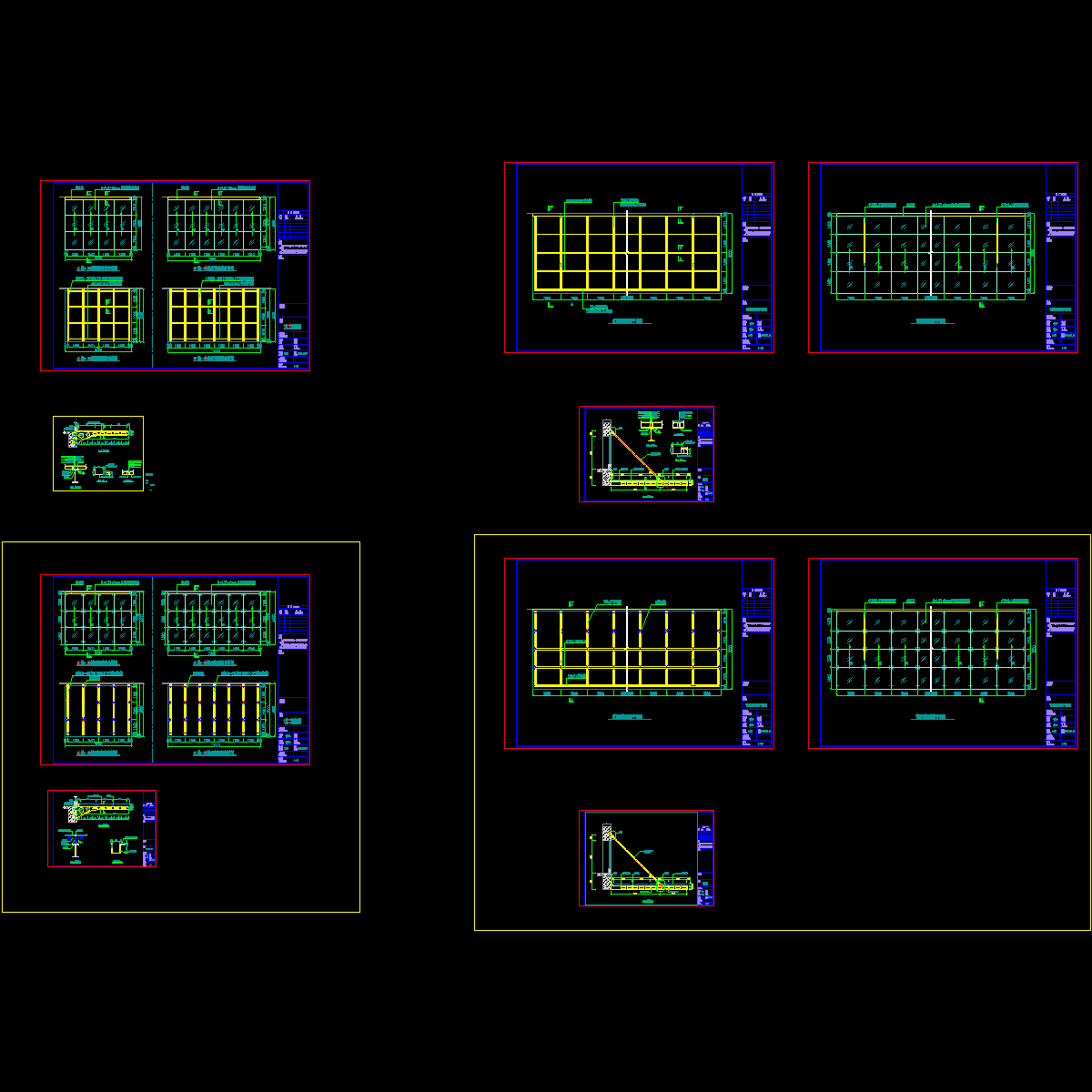 钢结构玻璃雨棚结构CAD施工图纸.dwg - 1