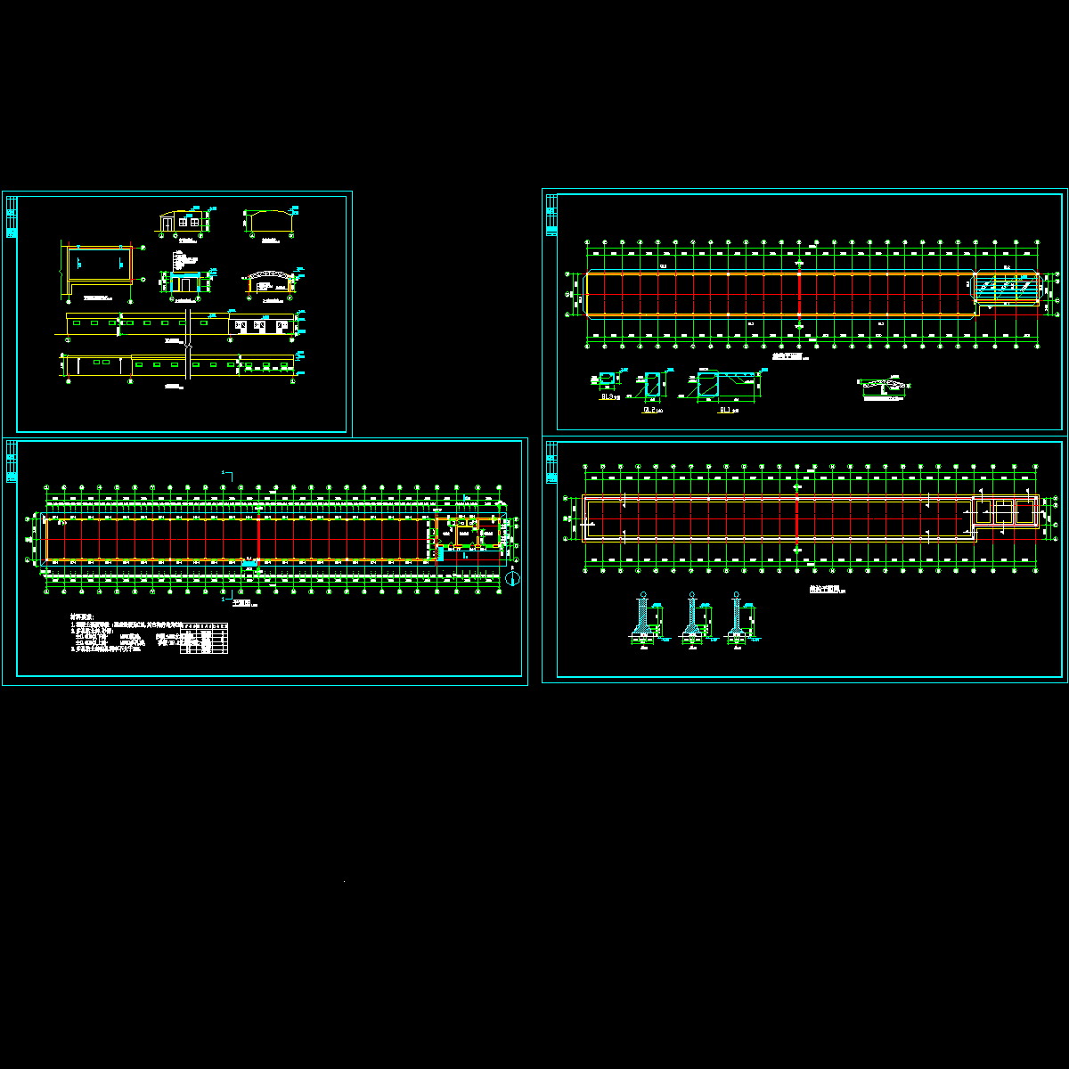 多孔砖结构大棚结构CAD施工图纸.dwg - 1