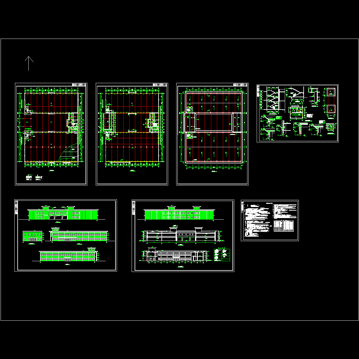 预应力服装车间建筑.dwg