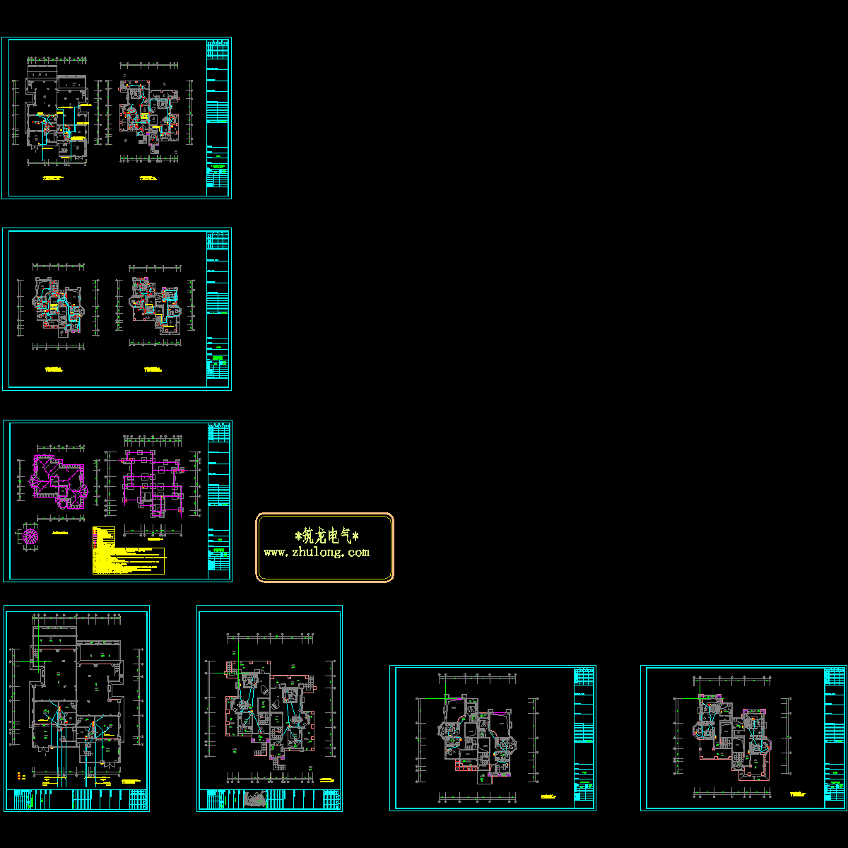 3层小别墅电气CAD施工图纸.dwg - 1