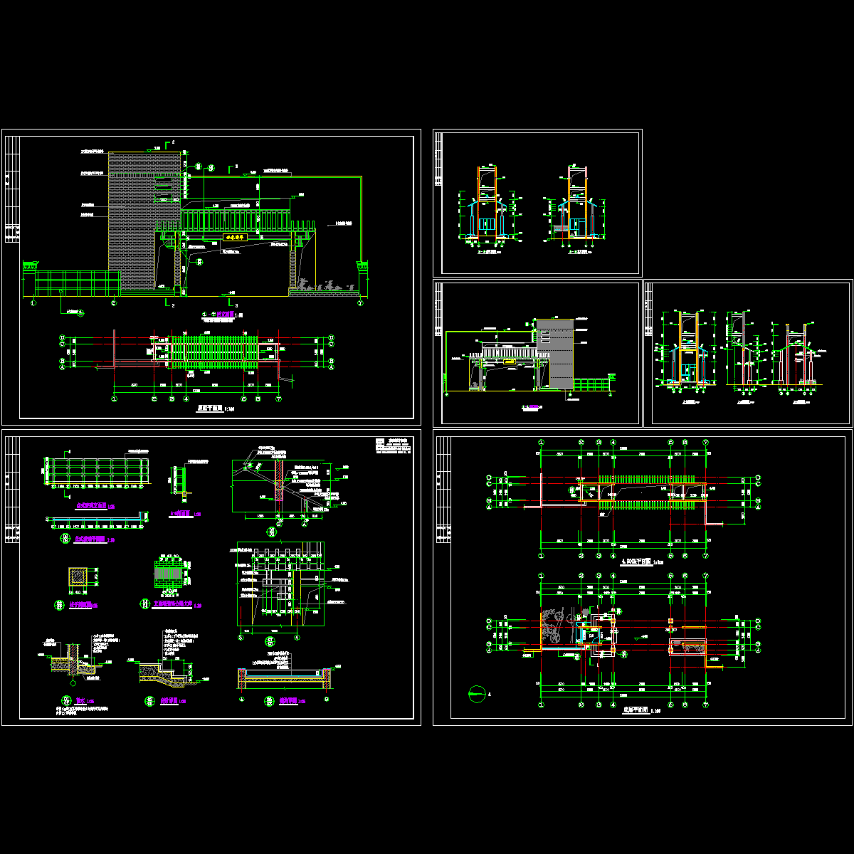 别墅小区大门建筑施工CAD图纸.dwg - 1