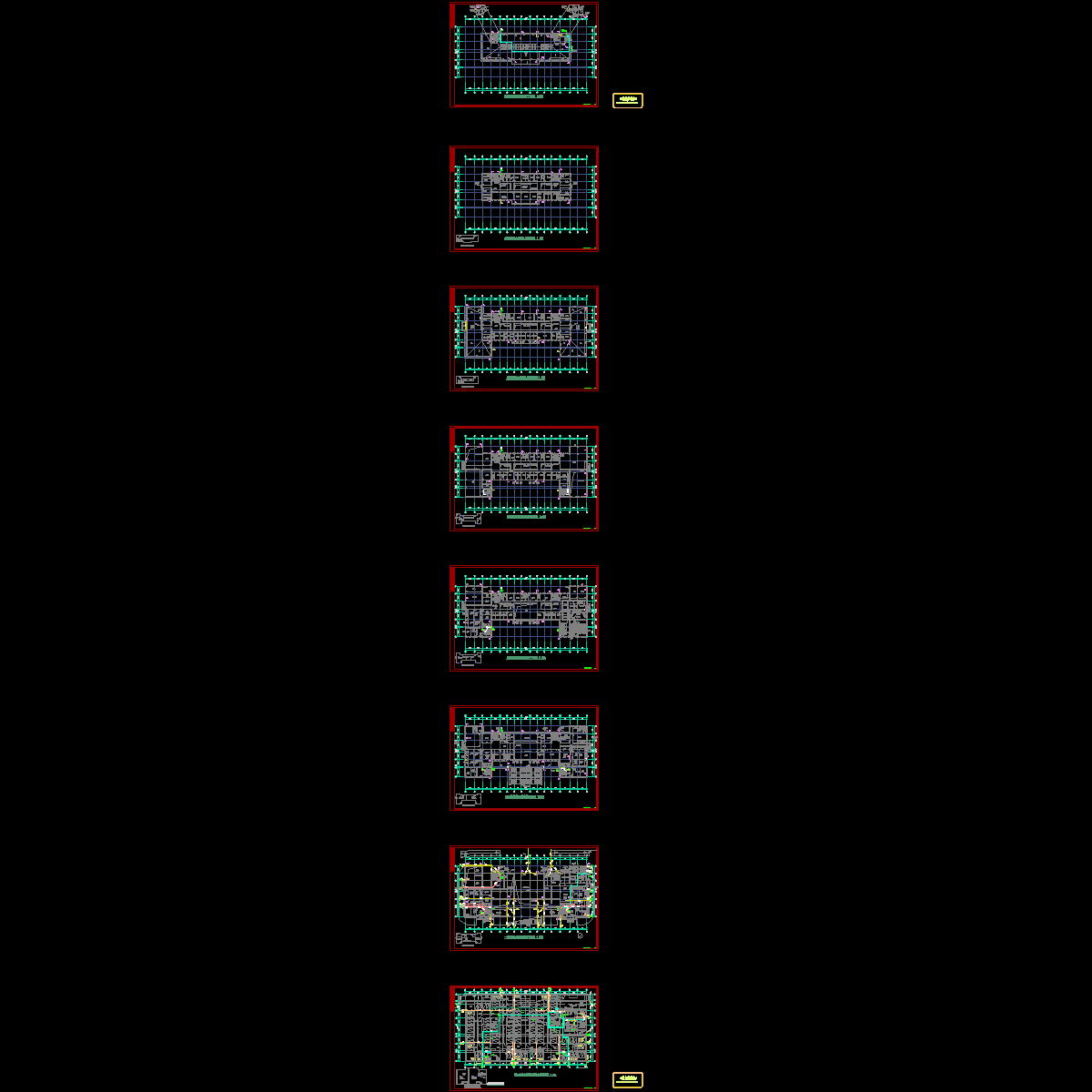 地上6层办公楼给排水平面图纸,地下1层和消火栓平面图 - 1