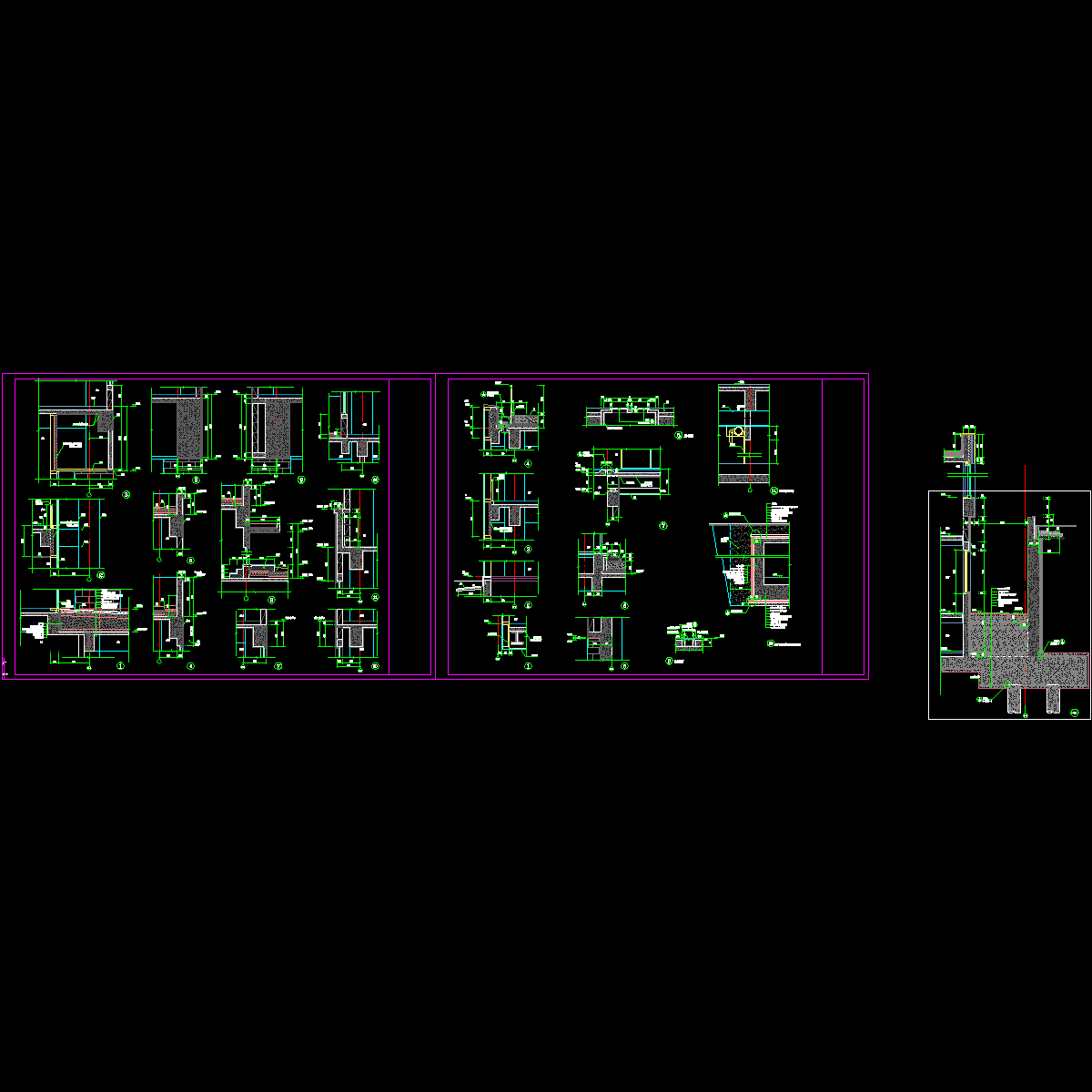 核心筒结构外企办公楼墙身CAD详图纸.dwg - 1