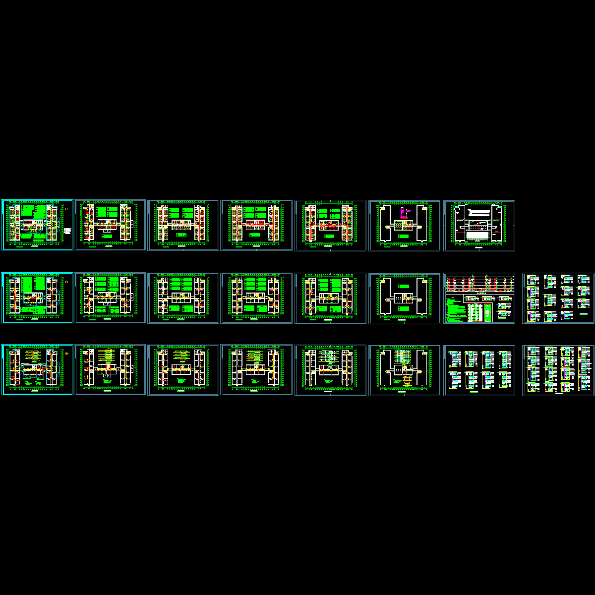 地上6层大型教学楼电气CAD施工图纸，共23张 - 1