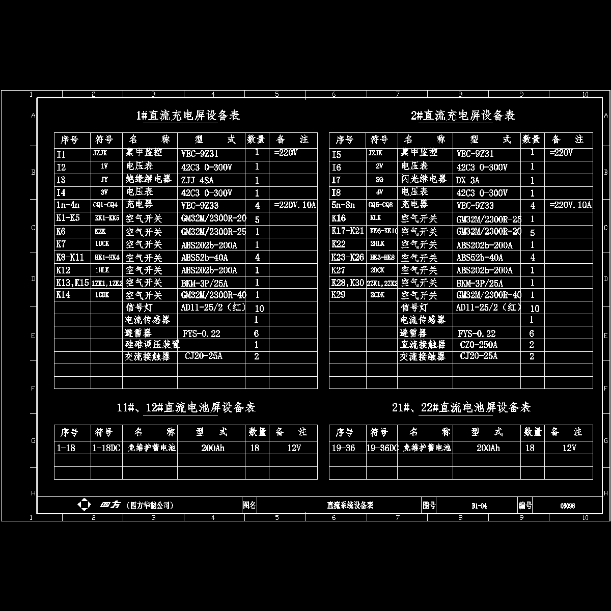 04直流系统设备表.dwg