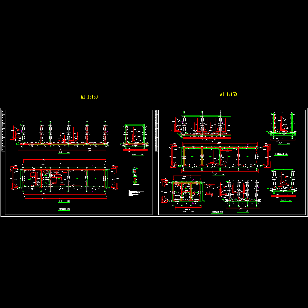 小型冷却厂水池节点CAD详图纸.dwg - 1